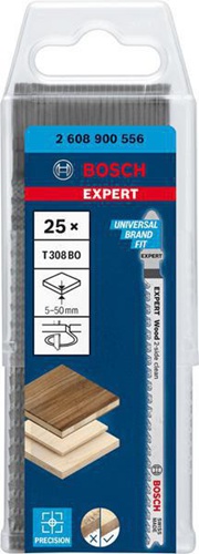 Bosch Stichsägeblatt EXPERT Wood 2-side clean T 308 BO L.117mm HCS 25 St. 