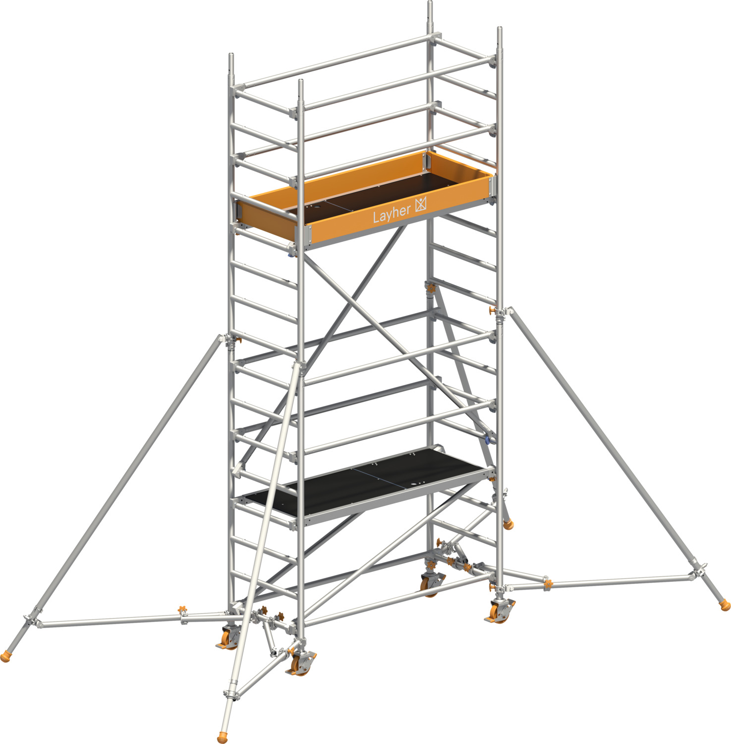 Layher Fahrgerüst Uni Leicht P2 mit Gerüststützen Typ: 1403223 | SH: 3,1 m / AH: 5,10 m