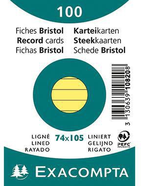 Exacompta Karteikarte 10820SE DIN A7 liniert gelb 100 St./Pack.
