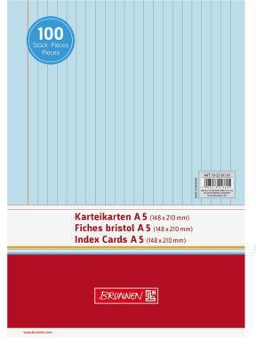 BRUNNEN Karteikarte 102250130 DIN A5 liniert bl 100 St./Pack.
