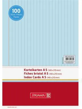 BRUNNEN Karteikarte 102250130 DIN A5 liniert bl 100 St./Pack.