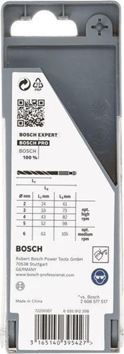 Bosch Metallbohrer-Set PRO Metal 5tlg.D.2-6mm 1/4Zoll-6KT HSS-G Hex 