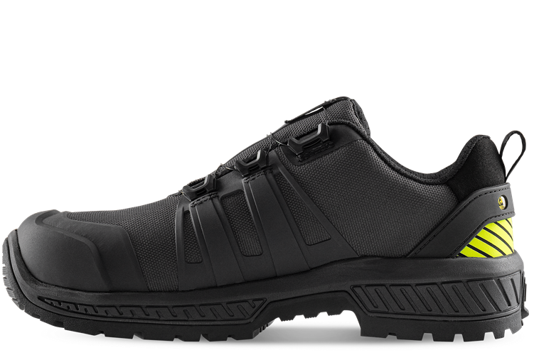 Fristads ComfortStep Sicherheitsschuh S3S Low - Anthrazitgrau/Neongelb Gr. 36