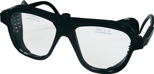 Schutzbrille EN 166 Bügel schwarz,Scheibe klar Nylon,Glas