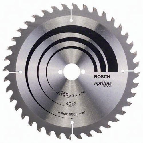 Bosch Kreissägeblatt PRO Wood AD 250mm Z.40 WZ Bohr.30mm Schnitt-B.3,2mm