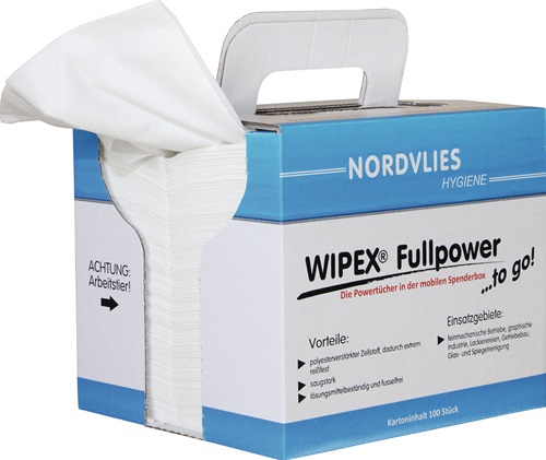Putztuch WIPEX Fullpower „TO GO" L.ca.380 mmxB.ca.320mm weiß z-gefaltet WIPEX