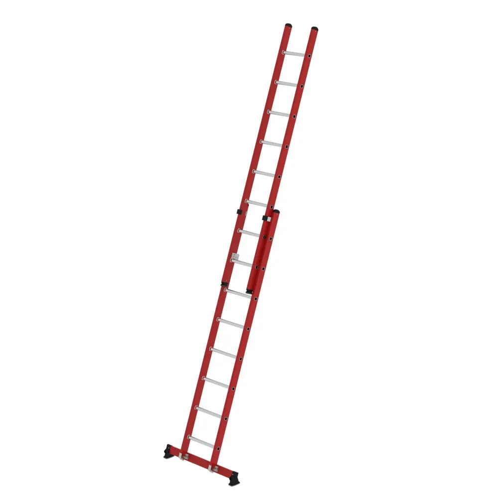 MUNK Sprossen-Schiebeleiter zweiteilig GFK/Alu mit nivello®-Traverse