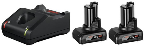 Bosch Akku-Set Spannung 12V Kap.6Ah m.2Akkus/Ladegerät 