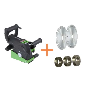 EIBENSTOCK EMF 150.1 Mauerschlitzfräse inkl. 2x Diamant-Scheiben Premium zusätzlich + Distanzscheibensatz