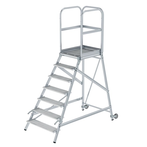 MUNK Podesttreppe mit Rollen und Griffen