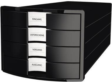 HAN Schubladenbox IMPULS 1012-13 DIN A4/C4 4Fächer geschl. sw