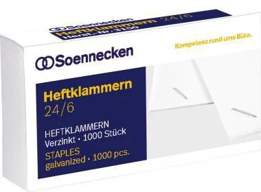 Soennecken Heftklammern 3151 24/6 verzinkt 1.000 St./Pack.