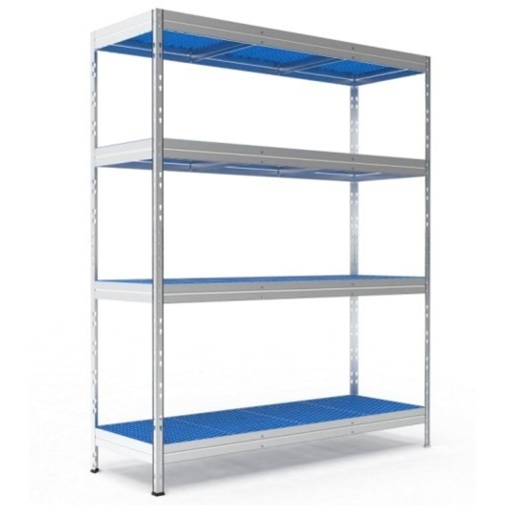 Steinbock® Aluminium-Regal LMR-1, entnehmbare Kunststoffböden, Fachlast 150 kg