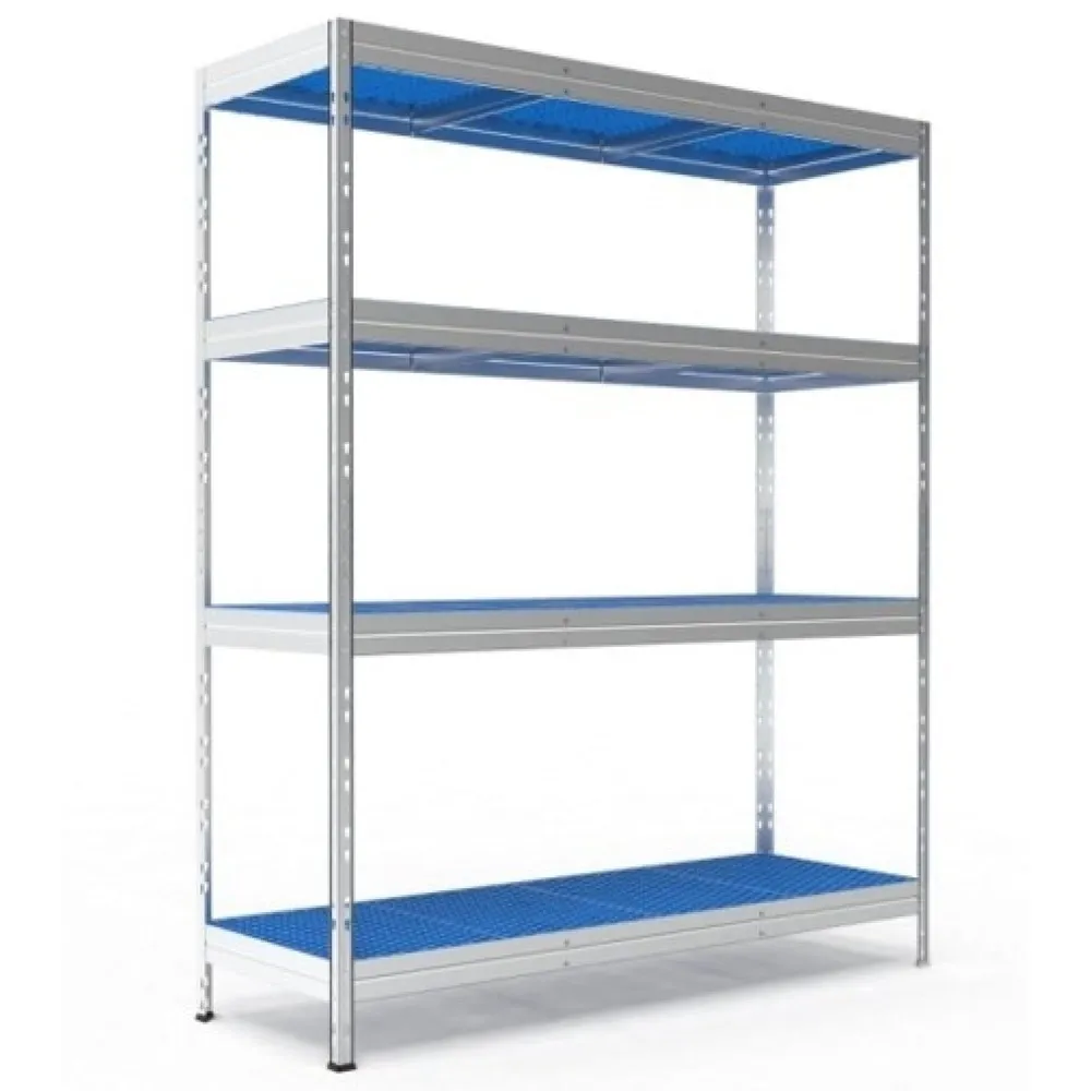 Steinbock® Aluminium-Regal LMR-1, entnehmbare Kunststoffböden, Fachlast 150 kg