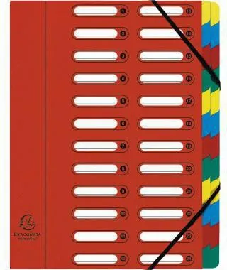 Exacompta Ordnungsmappe Harmonika 55245E DIN A4 24Fächer rot