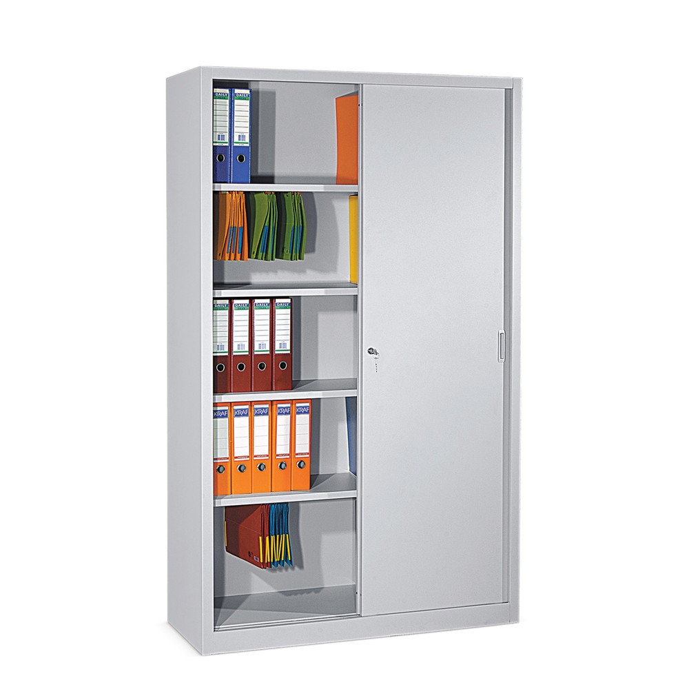HEMMDAL Schiebetürschrank, 5 OH, lichtgrau