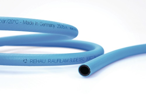 PVC Industrieschlauch Raufilam Slidetec soft Länge 50 m blau Rolle REHAU