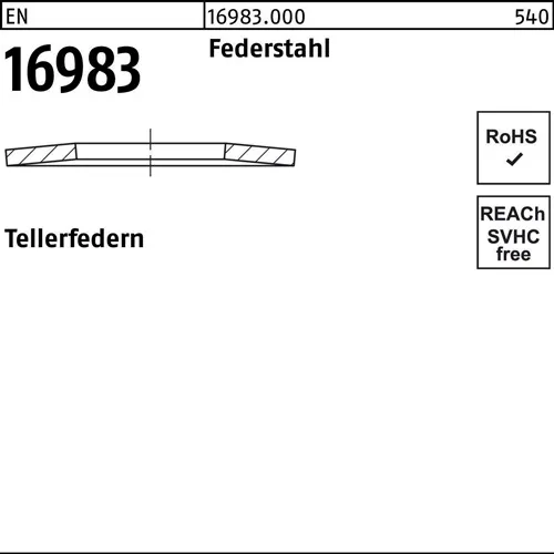 Tellerfeder EN 16983 112 x57,0x3,0 Federstahl 10 Stück