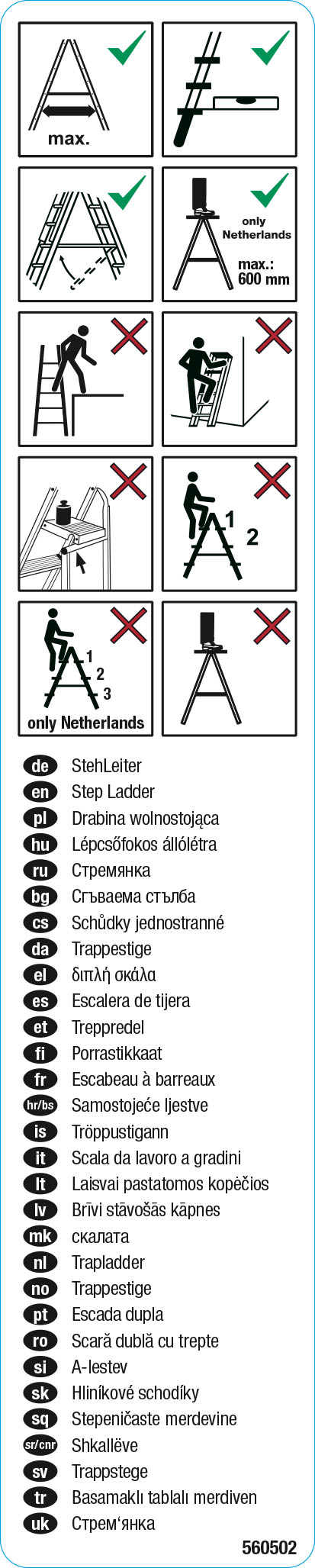 KRAUSE Etikett Info StehLeitern (VE 5)