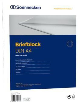 Soennecken Briefblock 1380 DIN A4 70g holzfrei 50blatt blanko weiß