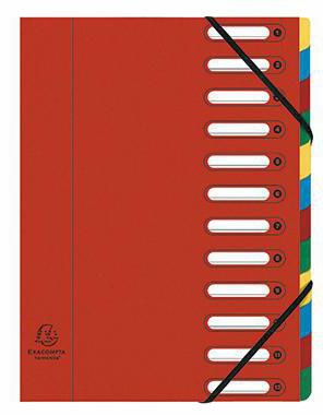 Exacompta Ordnungsmappe Harmonika 55125E DIN A4 12Fächer rot