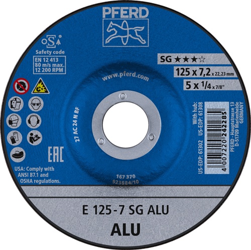 Schruppscheibe SG ALU Bohrung 22,23 mm PFERD