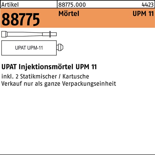 Injektionsmörtel R 88775 UPM 11-300 12 Stück UPAT