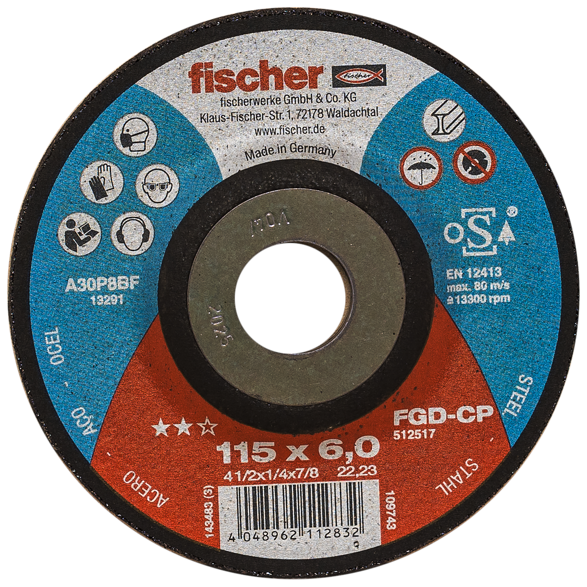 fischer Schruppscheibe FGD-CP 115 x 6,0 x 22,23 Carbon