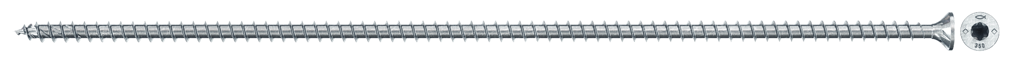 fischer Vollgewindeschraube PowerFull II CTF 8,0 x 300 BC 50 Senkkopf mit Innenstern TX Vollgewinde galvanisch verzinkt, blau passiviert