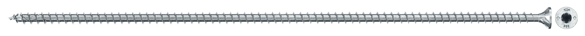 fischer Vollgewindeschraube PowerFull II CTF 8,0 x 300 BC 50 Senkkopf mit Innenstern TX Vollgewinde galvanisch verzinkt, blau passiviert