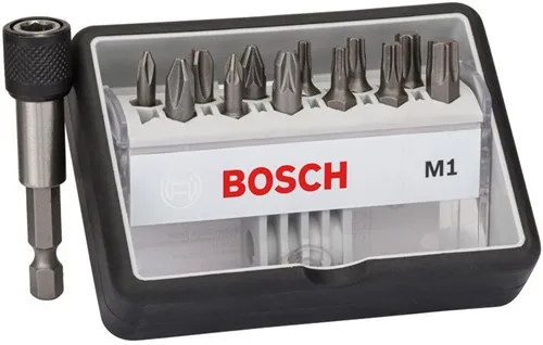 Bosch Schrauberbit-Set Robust Line M Extra-Hart 12+1tlg. L.25mm PH/PZ/T 1/4Zoll