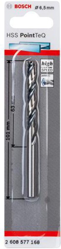Bosch Metallspiralbohrer PointTeQ DIN388 Arbeits-L.63mm D.6,5mm Typ N