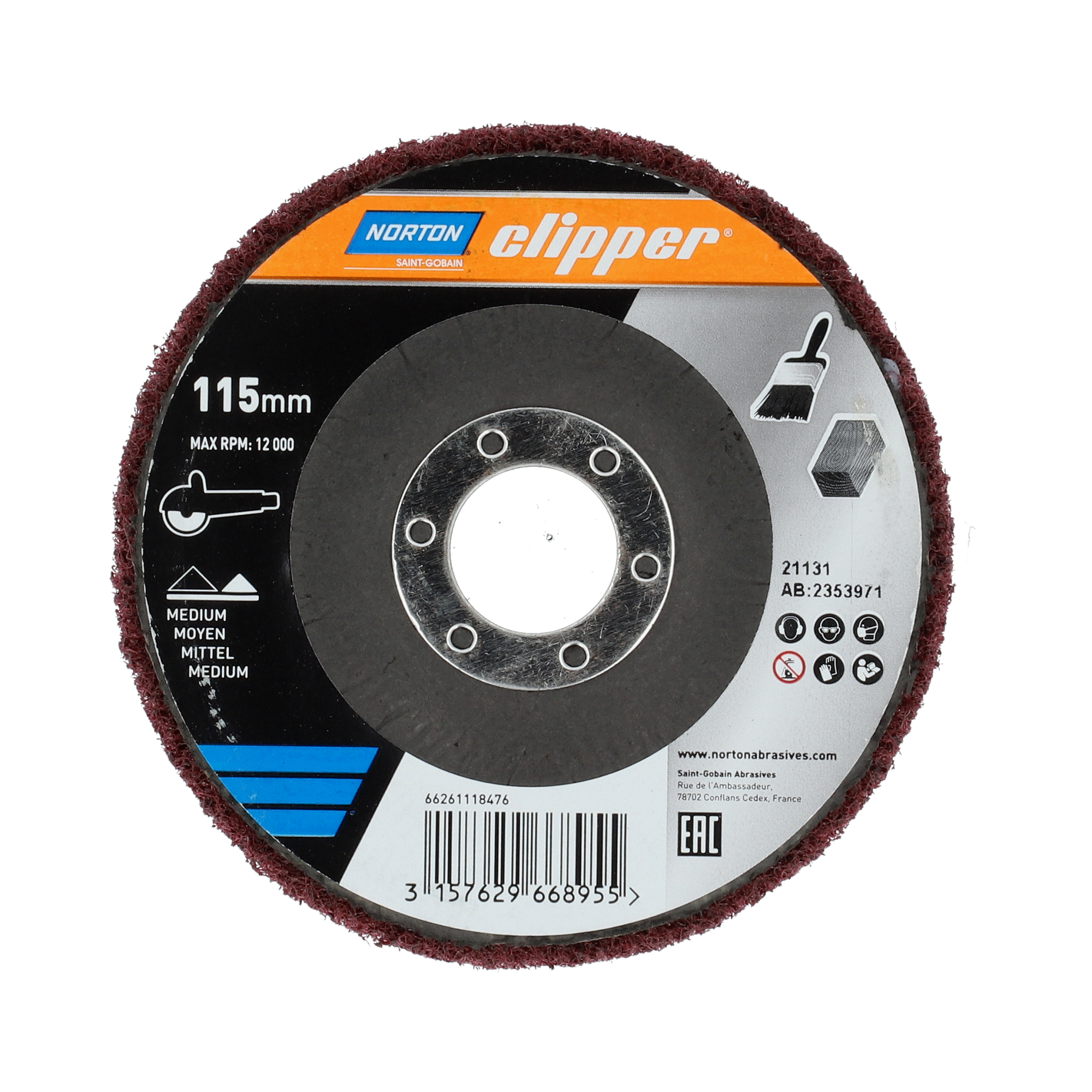 Norton Clipper Vliesschleifscheibe Holz Ø115 mm