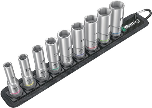 Steckschlüsseleinsatzset Belt B Deep 1 9-tlg.SW 8-19mm Antr.10mm (3/8) Zoll WERA