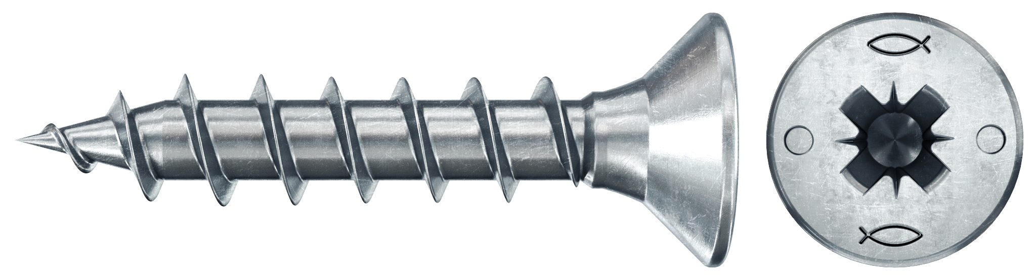 fischer PowerFast FPF II CZF 3,0 x 16 BC 200 Senkkopf mit Kreuzschlitz PZ Vollgewinde galvanisch verzinkt, blau passiviert