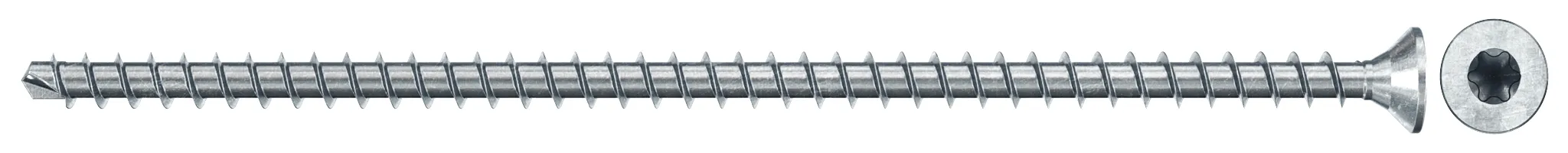 fischer Vollgewindeschraube PowerFull II CTF 10,0 x 220 BC 50 Senkkopf mit Innenstern TX Vollgewinde galvanisch verzinkt, blau passiviert
