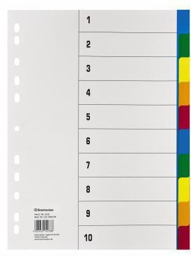 Soennecken Register 1531 DIN A4 blanko volle Höhe 10tlg. PP farbig