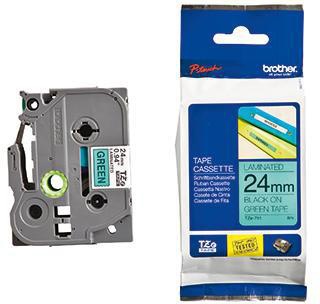 Brother Schriftbandkassette TZE751 24mmx8m laminiert sw auf gn