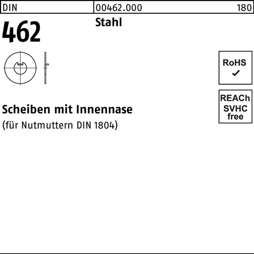 Scheibe DIN 462 m.Innennase 60 Stahl 10 Stück