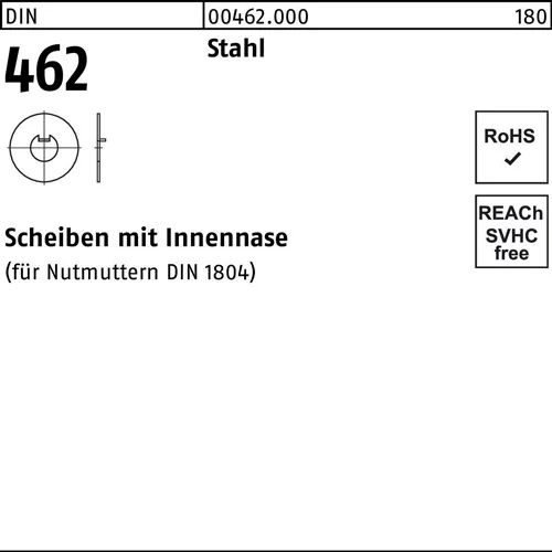 Scheibe DIN 462 m.Innennase 70 Stahl 10 Stück