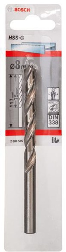 Bosch Metallbohrer HSS-G DIN338 Arbeits-L.75mm D.8mm L.117mm