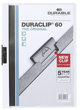 DURABLE Klemmmappe DURACLIP 60 220902 DIN A4 Hartfolie weiß