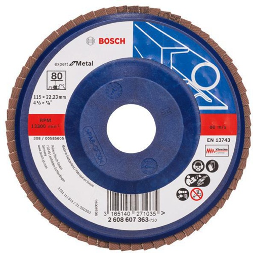Bosch Fächerschleifscheibe X551 Expert for Metal Scheiben-D.115mm Körnung 80 Ku.