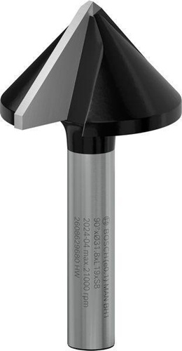 Bosch Spitznutfräser PRO D.31,8mm Arbeits-L.19mm 90Grad Schaft 8mm