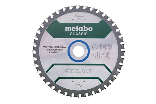 Kreissägeblatt steel cut classic D165x1,6/1,2xBohrung20mm Zähnezahl 40 FZFA/FZFA