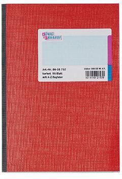 König & Ebhardt Registerbuch 8618752 DIN A5 96Blatt kariert rot