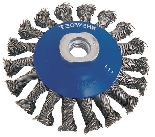 TECWERK Kegelbürste D.100mm Drahtstärke 0,5mm STA 13mm 12500min-¹