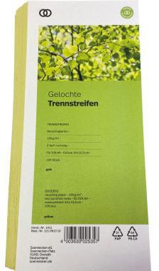 Soennecken Trennstreifen oeco 1411 10,5x24cm gelb 100St.