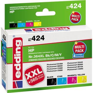edding Tintenpatrone 18-424 wie HP 364XL sw/c/m/y 4 St./Pack.