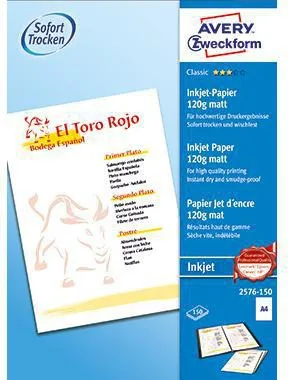Avery Zweckform Inkjetpapier Classic 2576-150 weiß 150 Bl./Pack.